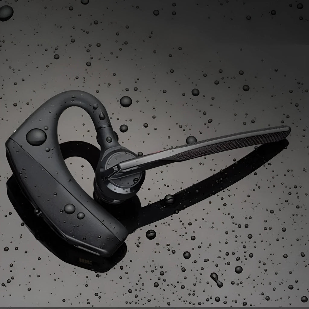 Black stereo Bluetooth sports headphones with battery display
