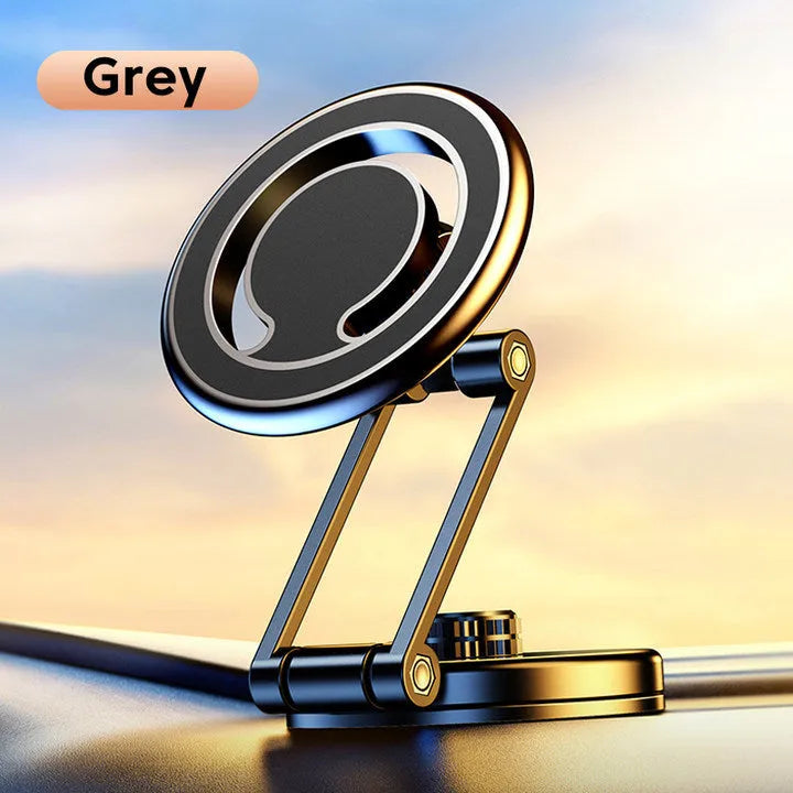 Telescopic folding car phone holder with magnetic suction installation on instrument panel