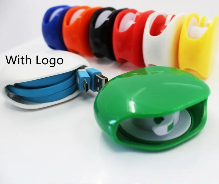 Automatic earphone cable winder with telescopic push mechanism showing compact design