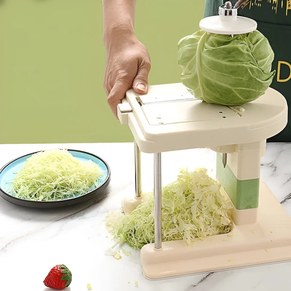 Beige stainless steel vegetable slicer chopper and grater tool for kitchen use