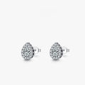 Women's 925 sterling silver drop ear studs with water drop shape and diamond treatment