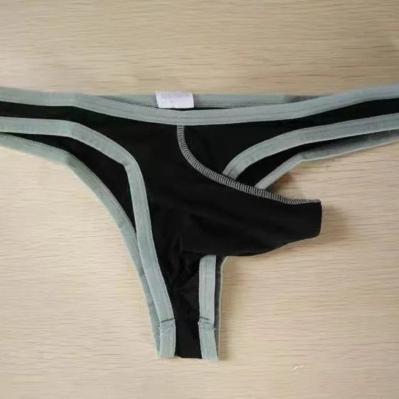 Men's Ice Silk elephant nose design briefs shown in multiple colours including army green, black, and sky blue.