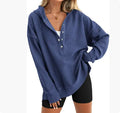 Women's loose fit polyester raglan sleeve sweater in peacock green colour