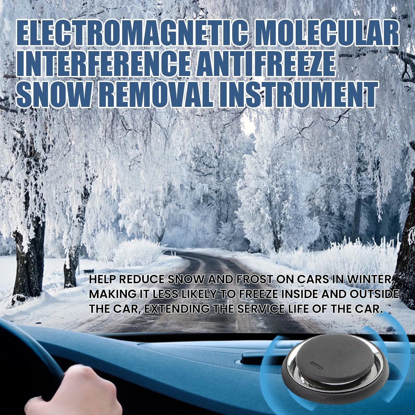 Compact black portable car deicing instrument for windscreen snow melting and ice removal