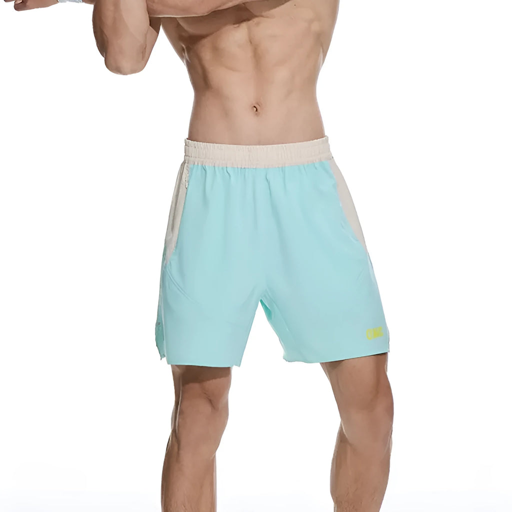 Men's loose hipp lifting workout shorts in dark rock ash colour with elastic waist