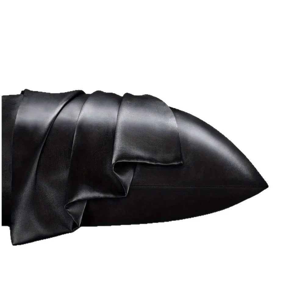 A pair of solid colour satin pillowcases in a choice of thirteen colours and four sizes.