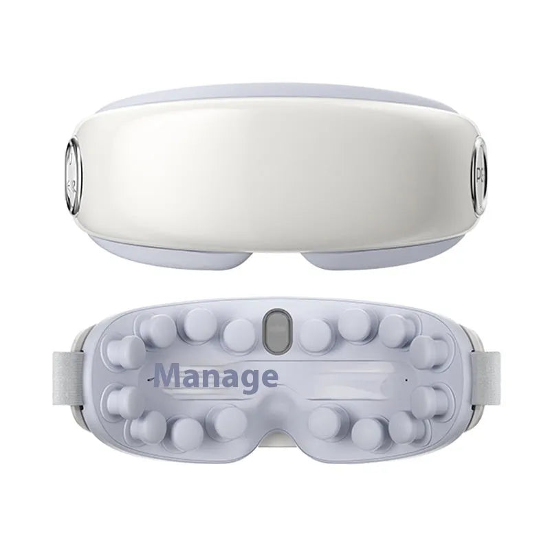 Bluetooth steam smart eye moisturising instrument in purplish grey, showing compact design with hot compress massage function