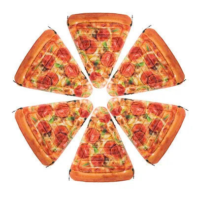 PVC inflatable pizza-shaped surfboard recliner measuring 175cm long for pool lounging