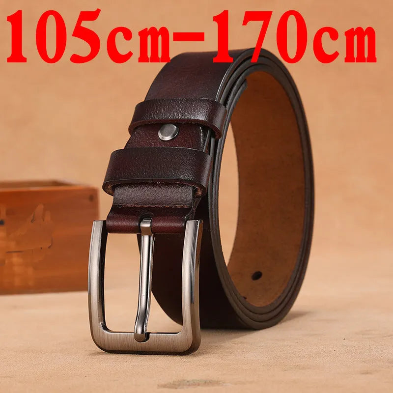 Fashion square head pin buckle jeans strap in black or brown, showing alloy buckle detail.