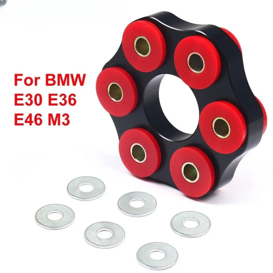 Red aluminium drive shaft connecting plate bracket for BMW E46 E36 E30 E28 models.