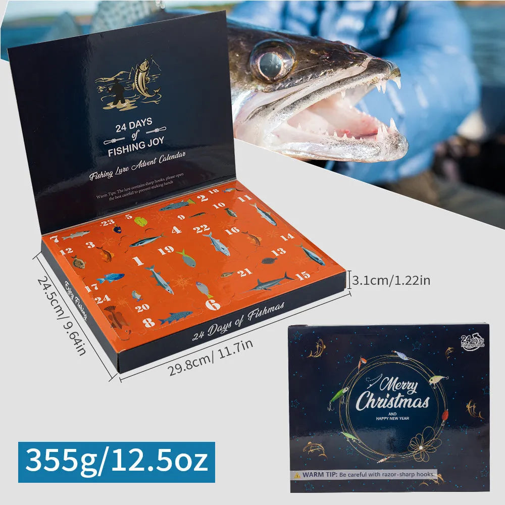 24-piece Christmas Mino Bog themed metal fishing set blind box