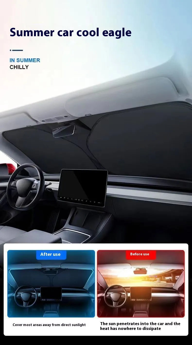 Aluminium foil car sunshade in titanium silver colour showing solid pattern design