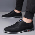 Men's leather casual shoes with rubber sole and sewing line detail in available colours