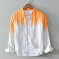 Slim fit casual coat in hemp polyester blend available in dark blue, light blue and yellow colours