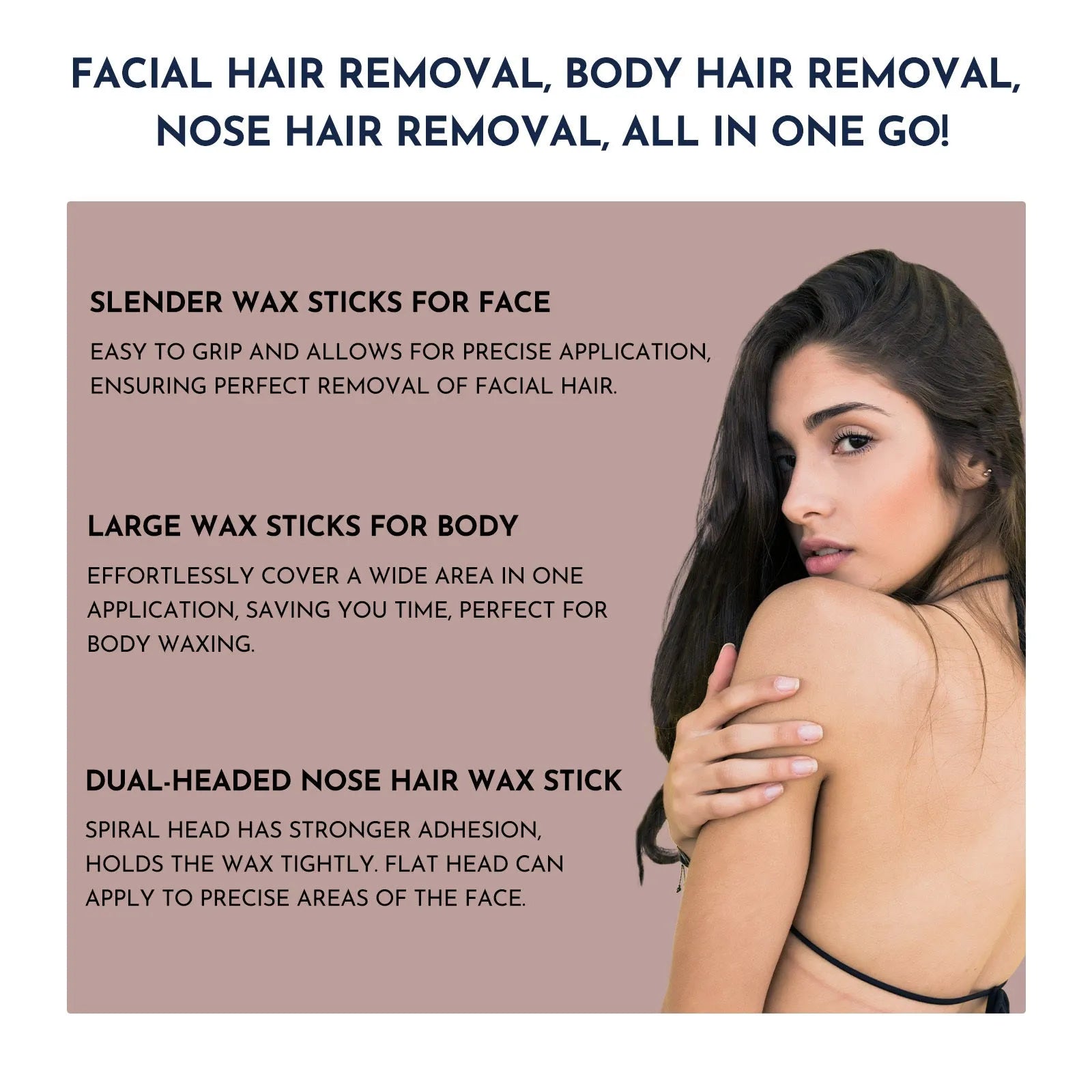 Professional waxing kit with wax warmer, hard wax beans, application sticks, and post-care products