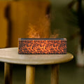 Square black creative lava atmosphere desktop humidifier and aroma diffuser with colourful flame light effect.