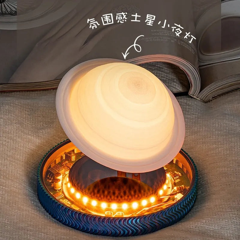 3D printed magnetic suspension moon lamp in celestial design with choice of power supply plugs