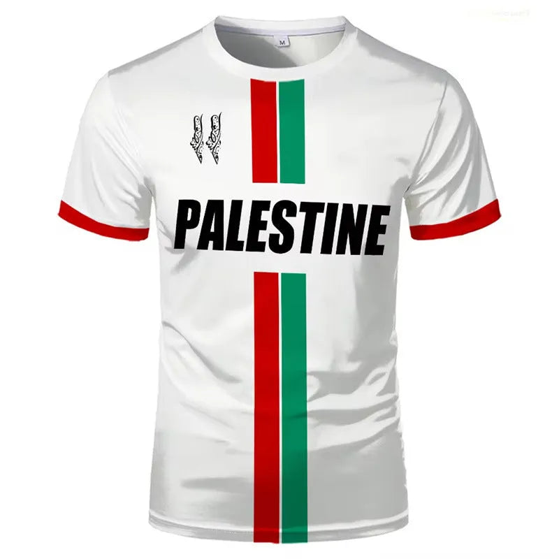 3D printed football T-shirt in black with street fashion design and half sleeves