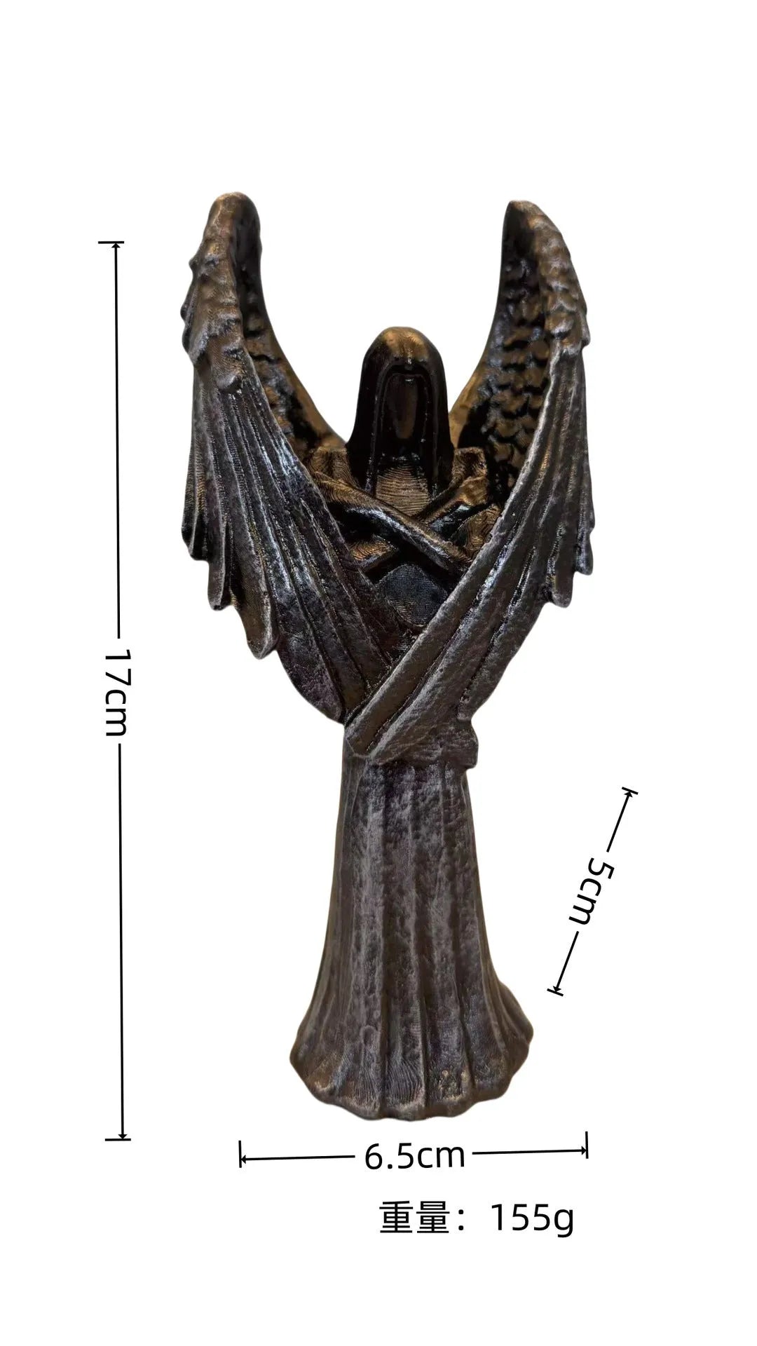 Dark Angel resin craft statue ornament measuring 6.5 by 5 by 17 centimetres