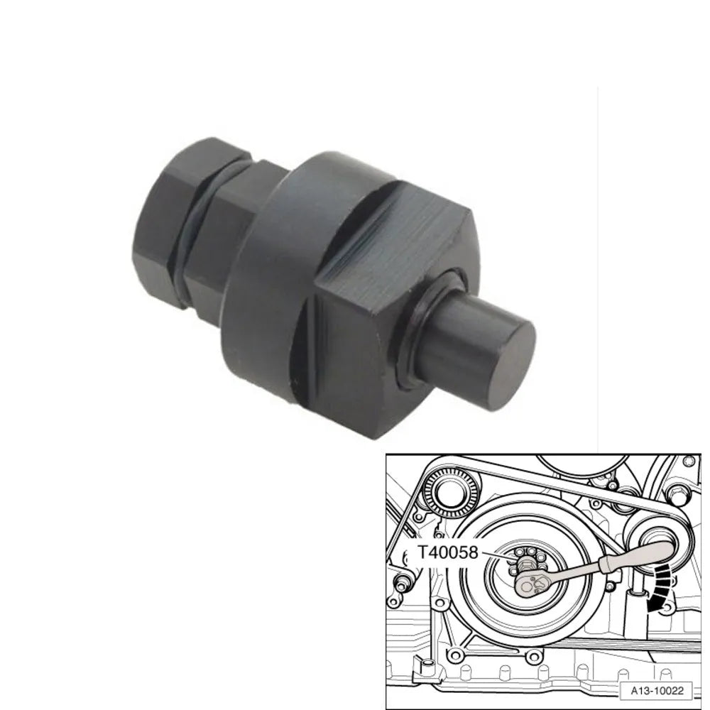 Aodi T40058 crankshaft rotating sleeve and adapter automotive timing tool with guide pin