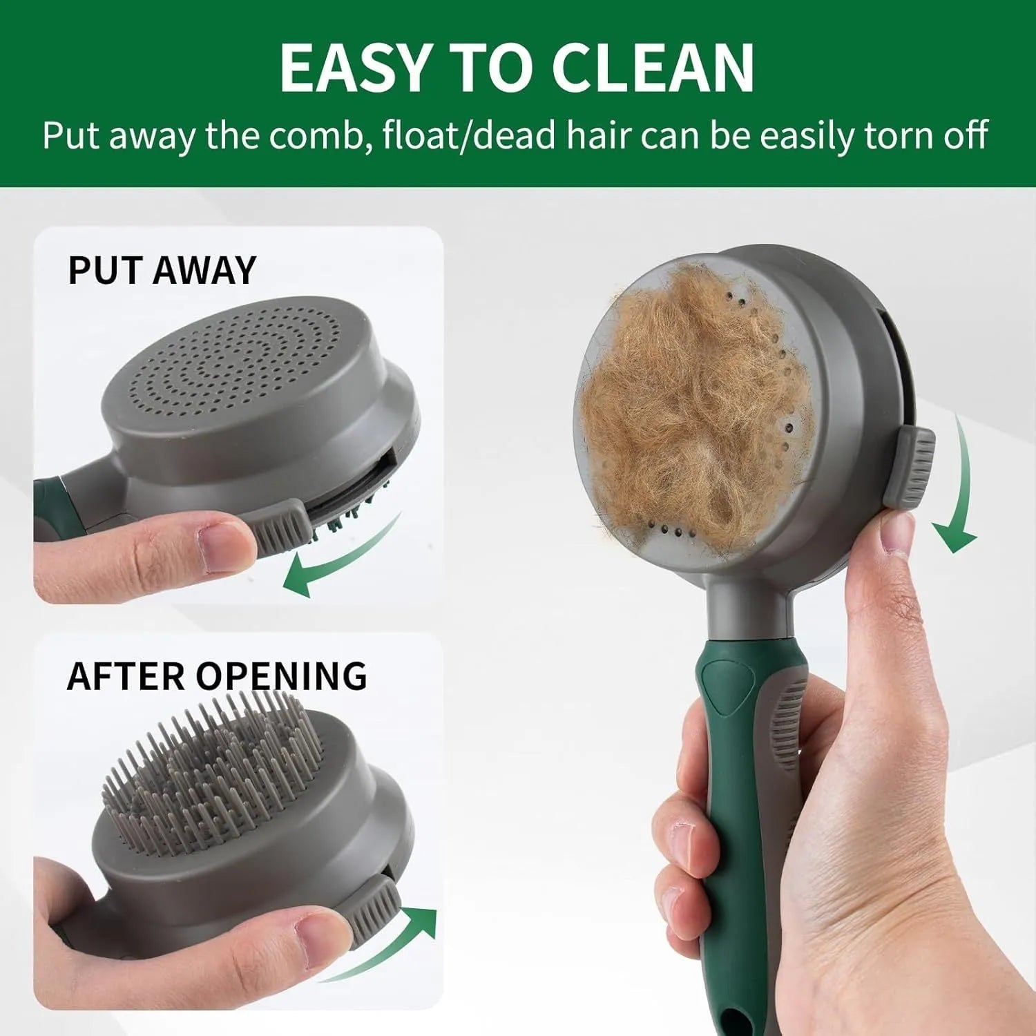 Two-sided silicone cat brush showing retractable slicker side and octopus-teeth massager side