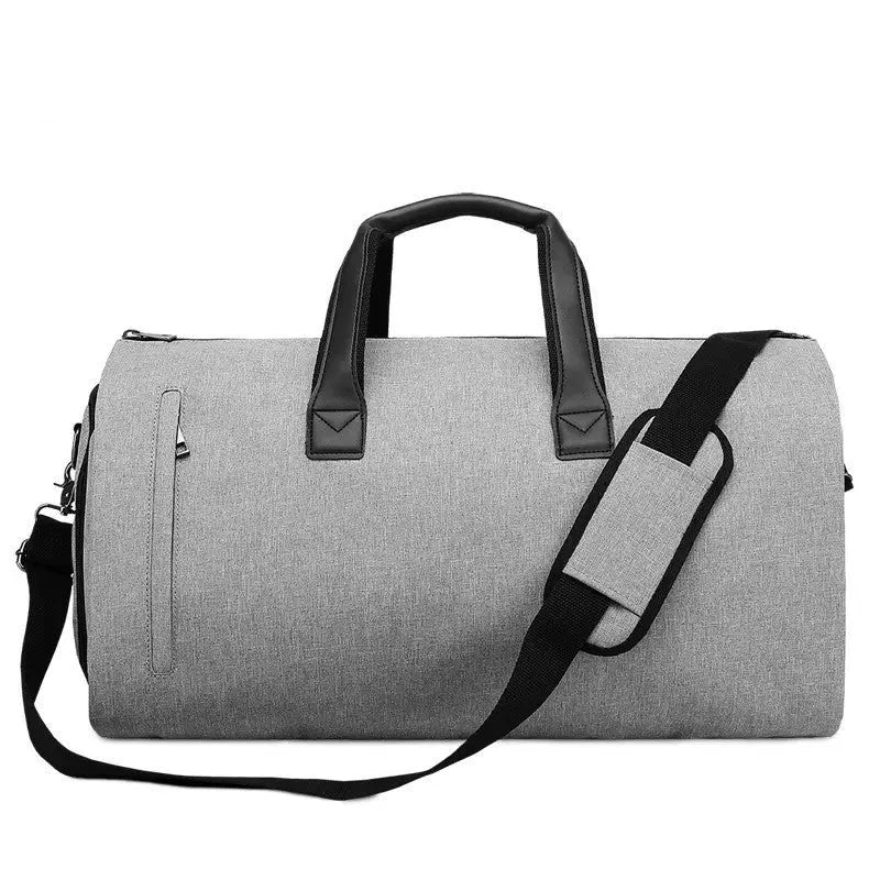 Oval shaped travel bag with internal compartments for wet/dry separation and organised packing