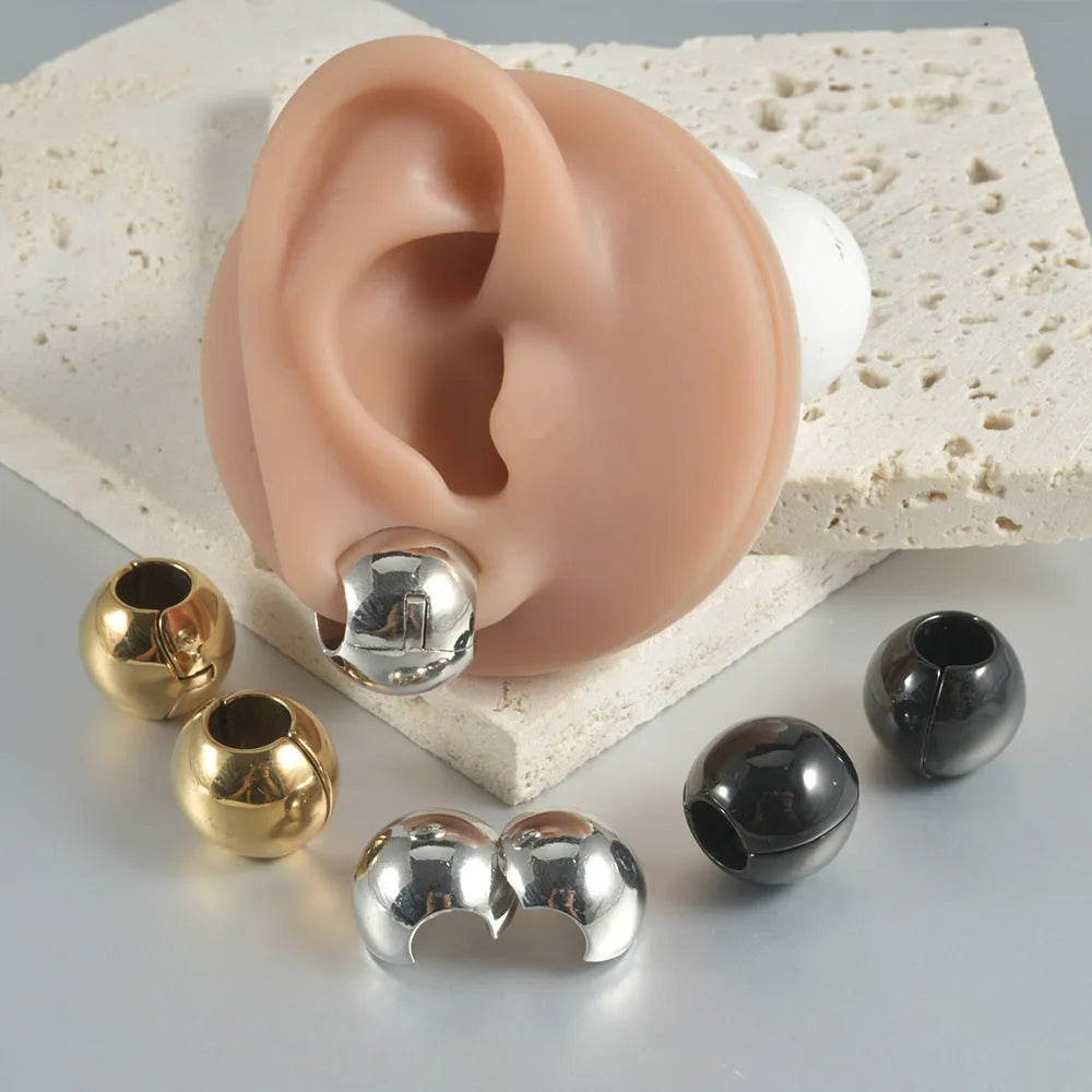 Stainless steel hollow skull Buddha earrings with electroplated colour finishes