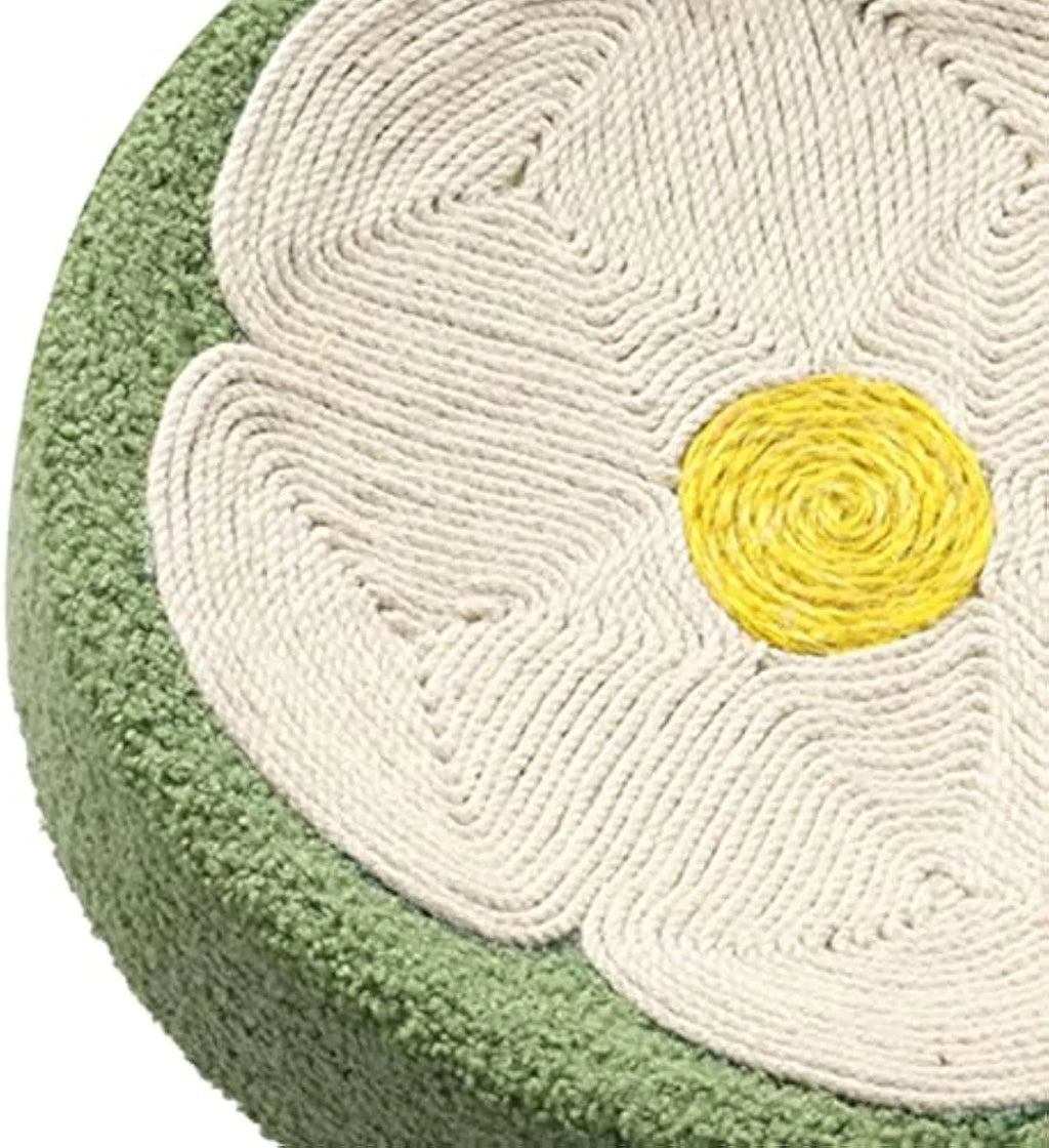 Green round sisal cat scratcher bowl lounge bed measuring 39cm diameter