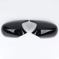 Pair of black ABS plastic rearview mirror shells for BMW 3 Series E90 car.