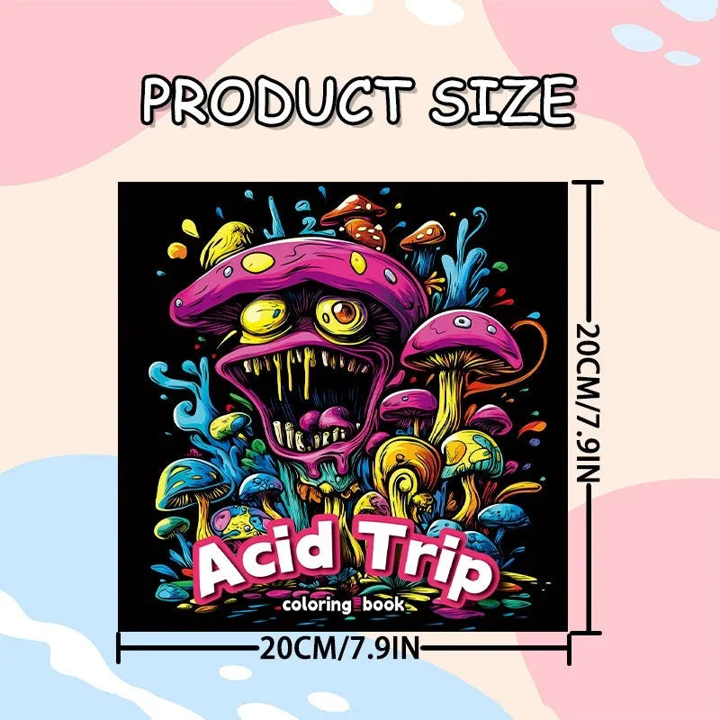 Acid tour coloured paper painting book showing 200mm length measurement