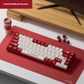 AJAZZ AK680 wired mechanical gaming keyboard with hot-swappable switches in red and white colour scheme