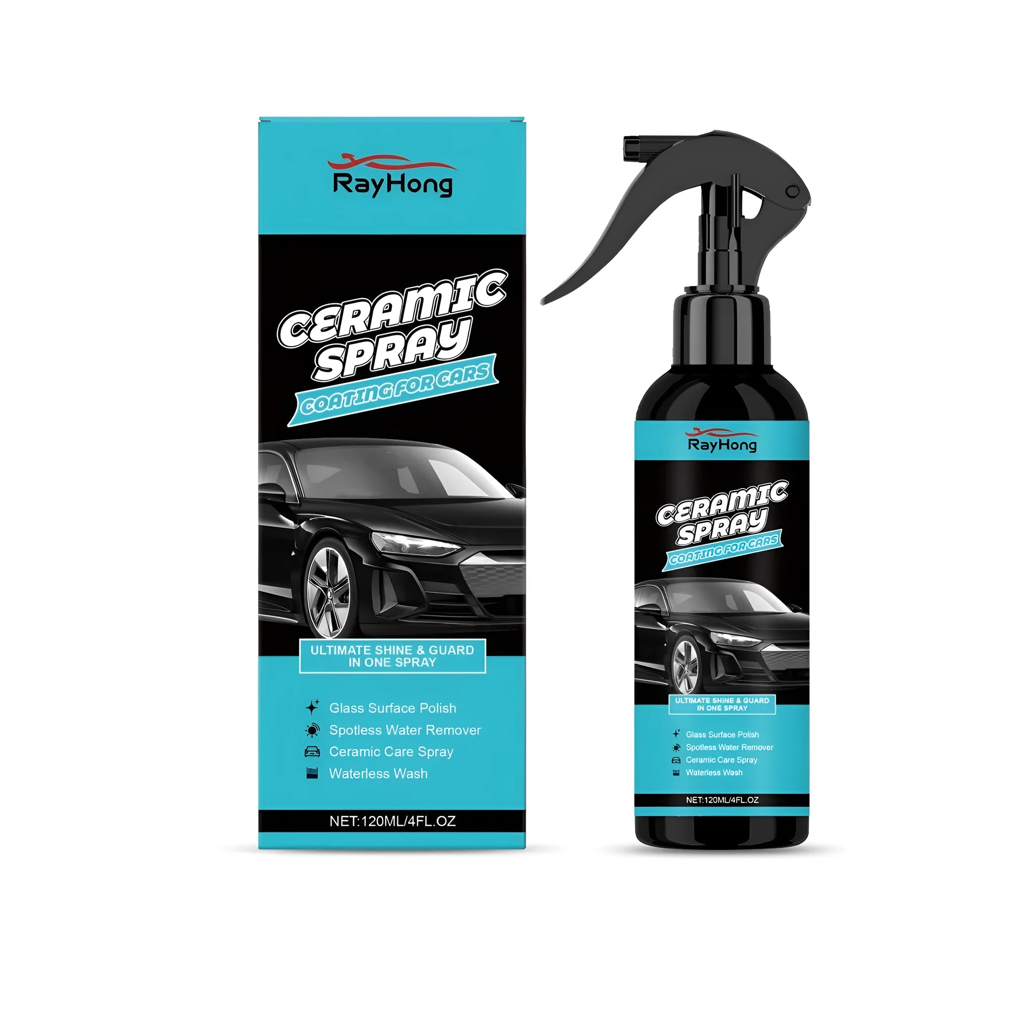 120ml bottle of automobile ceramic coating spray with PTFE for car paint protection