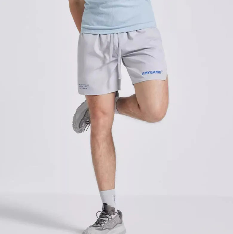 Men's training fitness shorts in midnight blue with moisture-absorbing fabric and four-point stretch construction