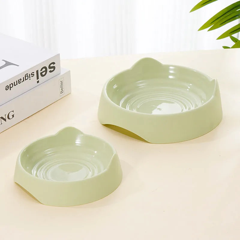 Blue ceramic dog slow feeder bowl with maze design and raised cups for slowing down fast eating.