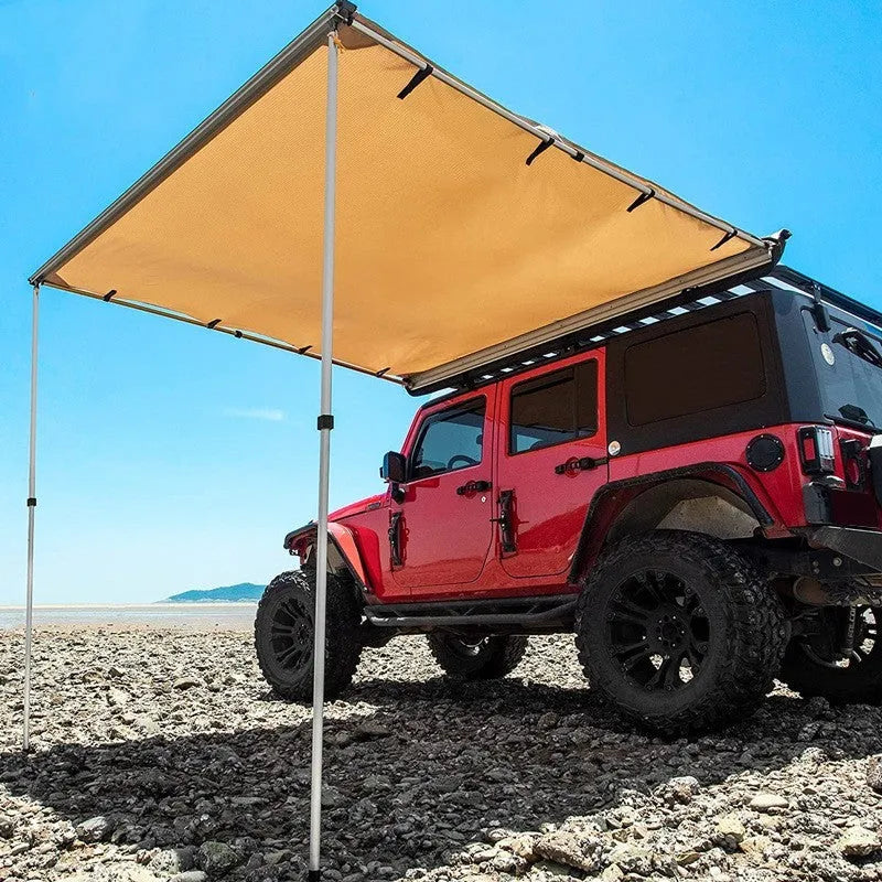 Black glue rainproof camping tent with aluminum alloy rods and two bedroom spaces