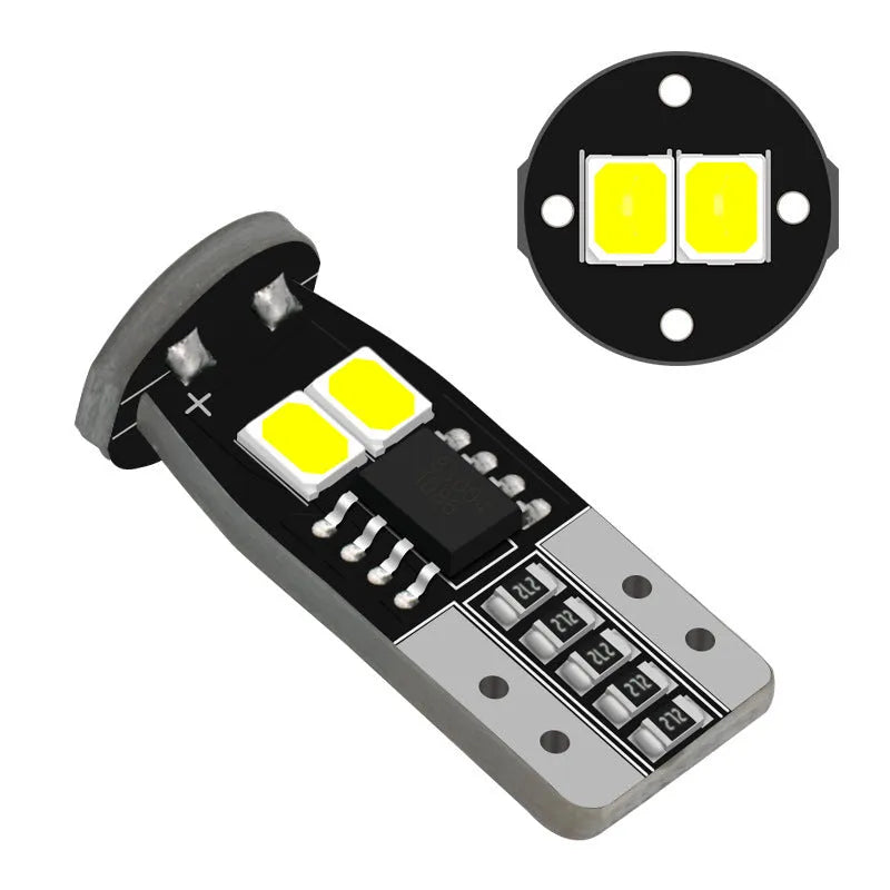 Small 10mm LED car light for license plate illumination, white 6000K light.
