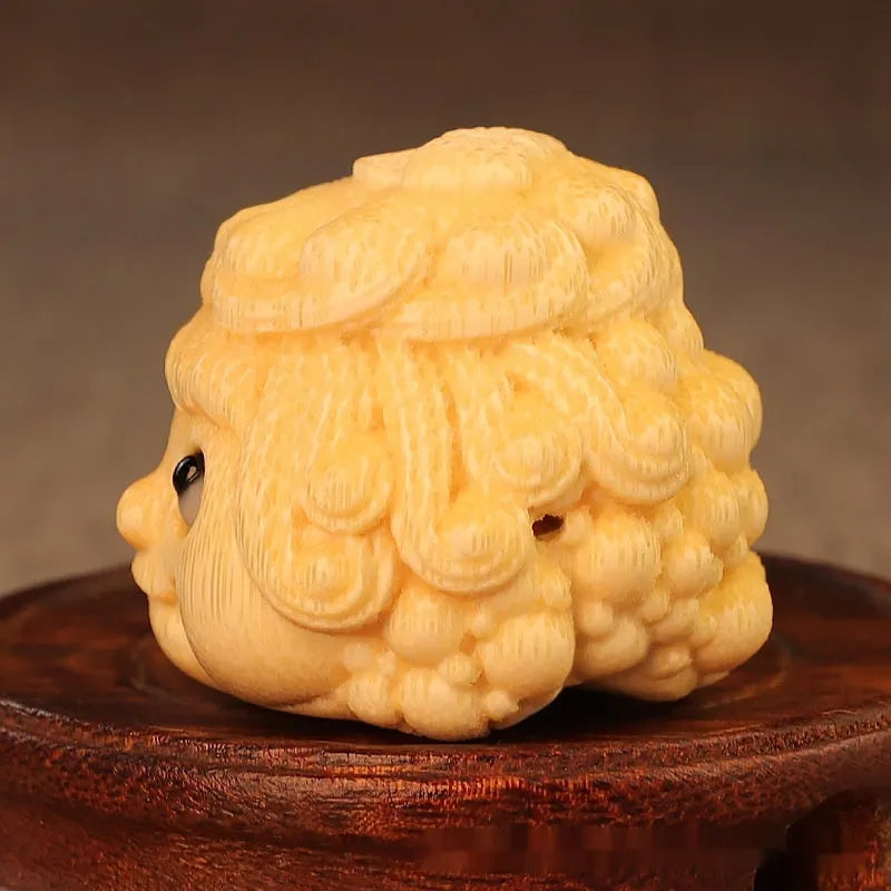 Golden Princess Toad ornament carved from solid bamboo measuring 5.0 units