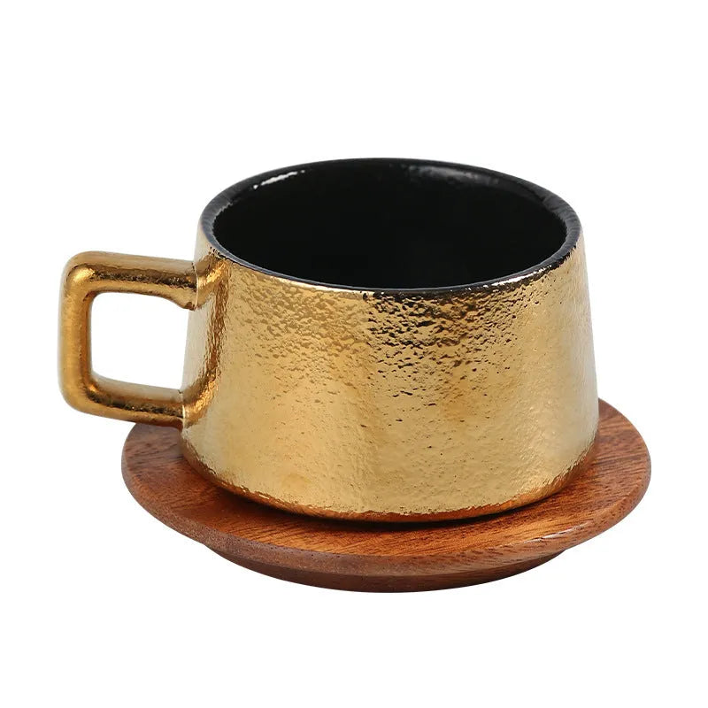 Office gift coffee cup suit with ceramic mug, plated gift box, and decorative bag options