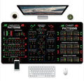 Large gaming mouse pad with printed game artwork on natural rubber non-slip base