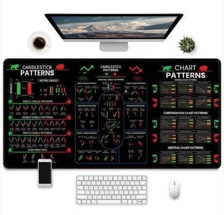 Large gaming mouse pad with printed game artwork on natural rubber non-slip base