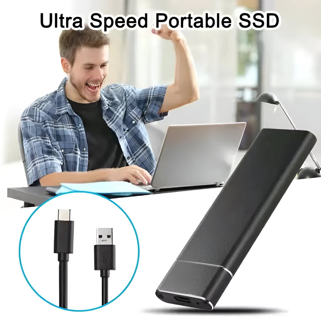 Ultra-thin 6TB external mobile hard disk with metal shell in multiple colour options including black, blue, orange, red, and silver