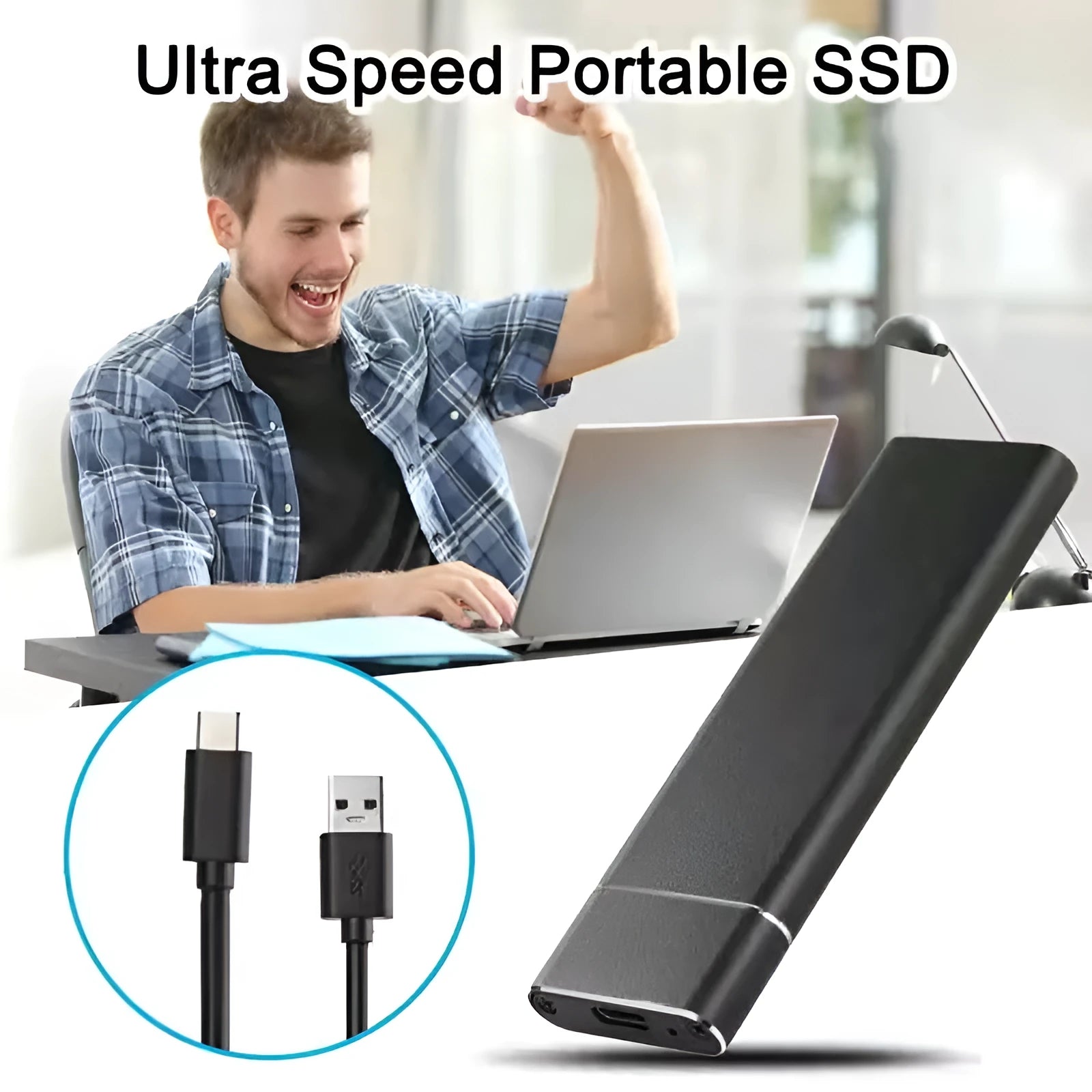 Ultra-thin 6TB external mobile hard disk with metal shell in multiple colour options including black, blue, orange, red, and silver