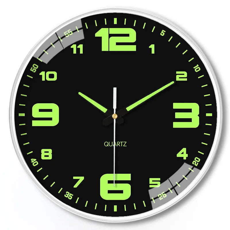 20cm modern wall clock with luminous display and silent movement for home and office
