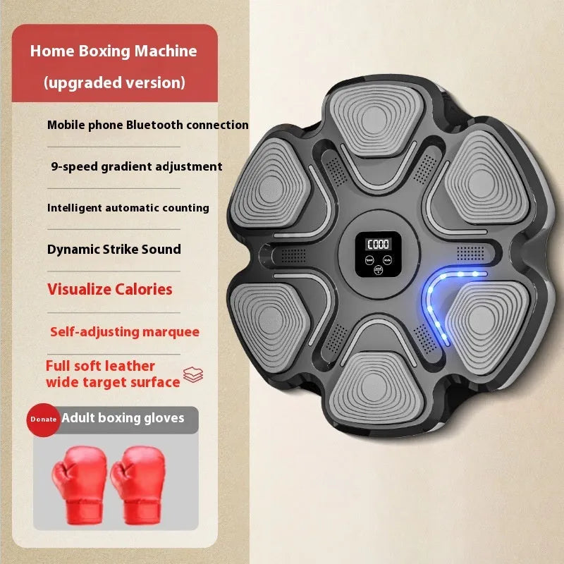 Smart music boxing machine wall target with electronic reaction lights and hanging design