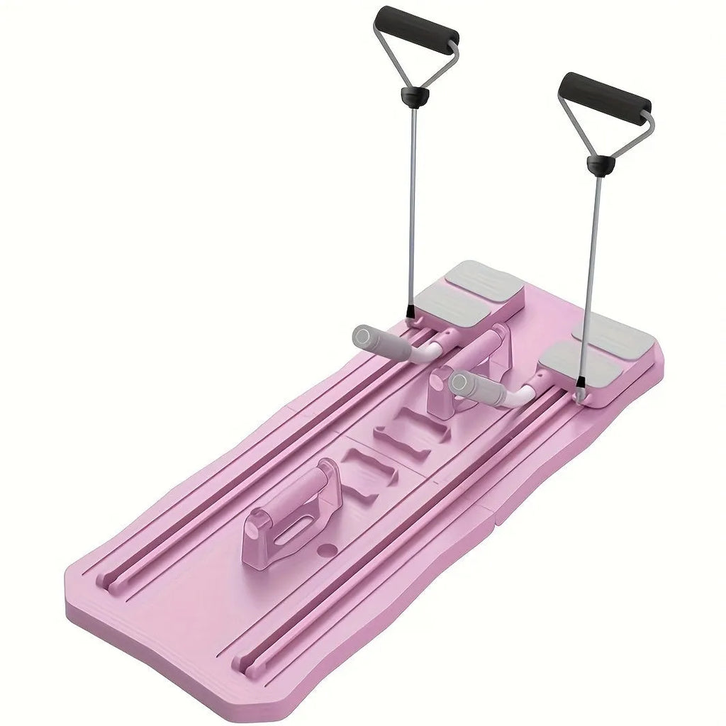 Blue and pink multifunctional supine board-wheel fitness equipment for home abdominal exercises