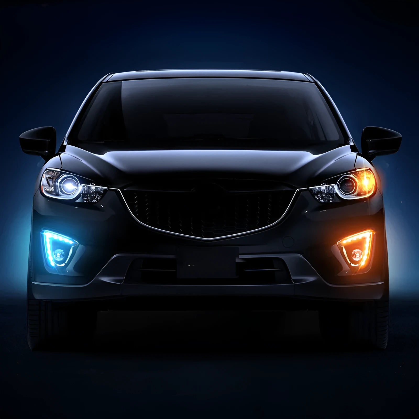 Set of two Mazda CX-5 LED daytime running lights with electroplated housing in various colour options.