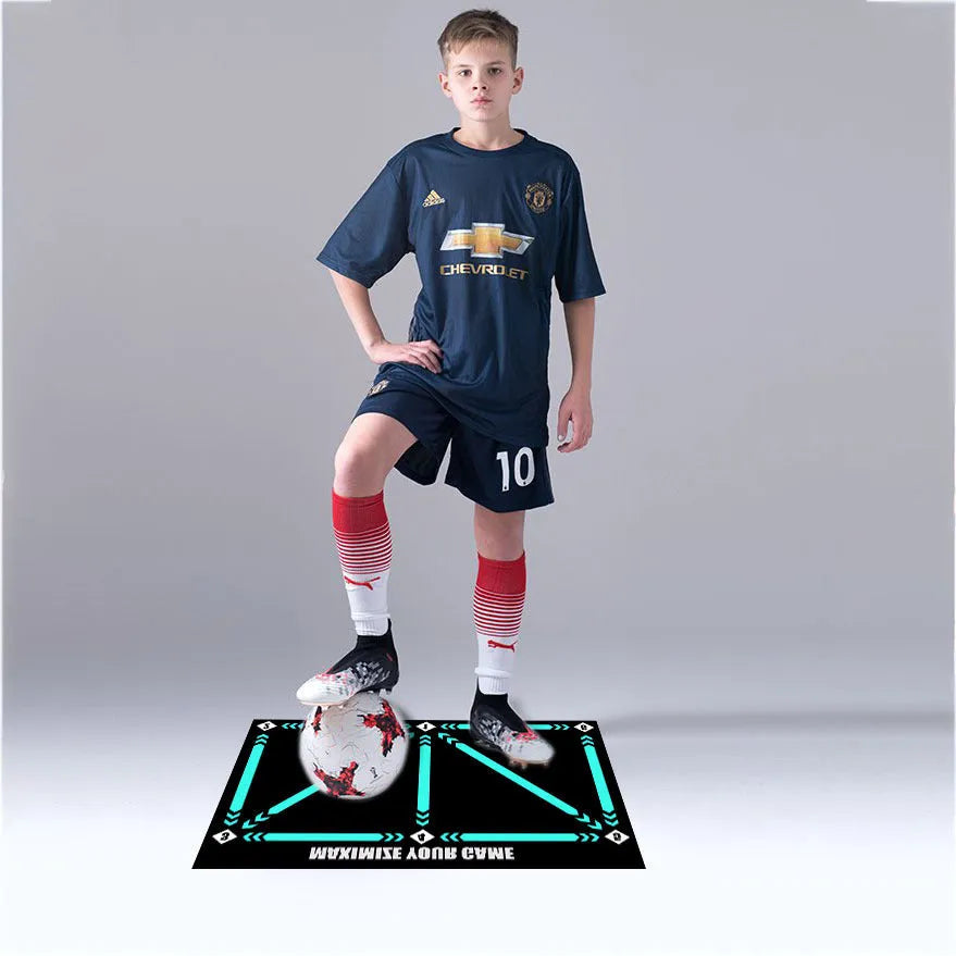 Black rubber football training mat 60cm by 90cm non-slip surface