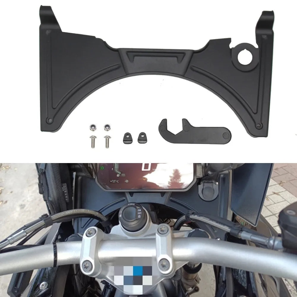 Black motorcycle cockpit fairing accessories for BMW R1250GS and R1200GS adventure models