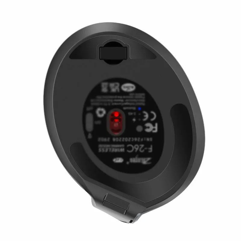 Grey Bluetooth vertical mouse with self-charging for laptop computers