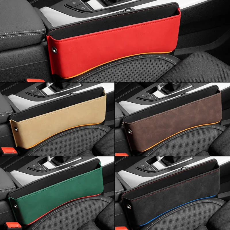 Waterproof leather car seat storage box in suede-colour matching options